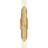 Robert Abbey Michael Berman Brut Wall Sconce Modern Brass Frosted Cased White Glass Shades