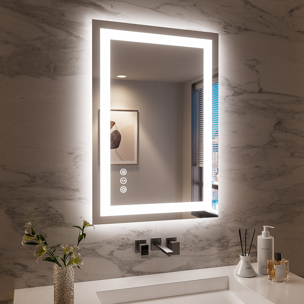 English Elm 24X36 Frameless Led Smart Bathroom Mirror With Adjustable Brightness, Anti-Fog, And Easy Install T3757P346966