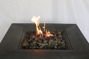 English Elm Fiber Reinforced Concrete Propane/Natural Gas Fire Pit Table