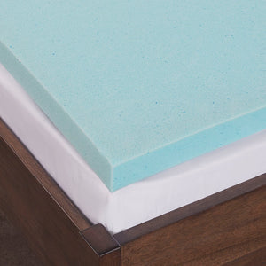 JLA Home Sleep Philosophy - 2" Memory Foam Mattress Topper — 2.5 lb Contour Foam, Antimicrobial Cover w/ Scotchgard, Non-Skid, Breathable Comfort BASI16-0555