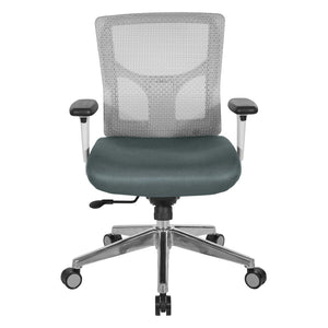 OSP Home Furnishings Progrid® Breathable Mesh Mid Back Office Chair with Lumbar Support and Aluminum Base 95673-2M