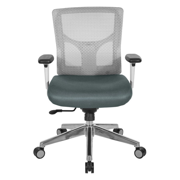 OSP Home Furnishings Progrid® Breathable Mesh Mid Back Office Chair with Lumbar Support and Aluminum Base 95673-2M