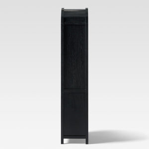 Chantelle Modern Arched Bookcase with Statement Wood Cabinet Pulls Black WECHA41OS2BL0 Walker Edison