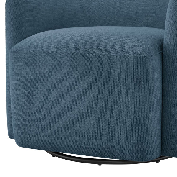 English Elm Ardena Durable Blue Swivel Barrel Chair – Commercial-Grade Fabric, Pocket Coil Seat, 360° Swivel Comfort B050P322593