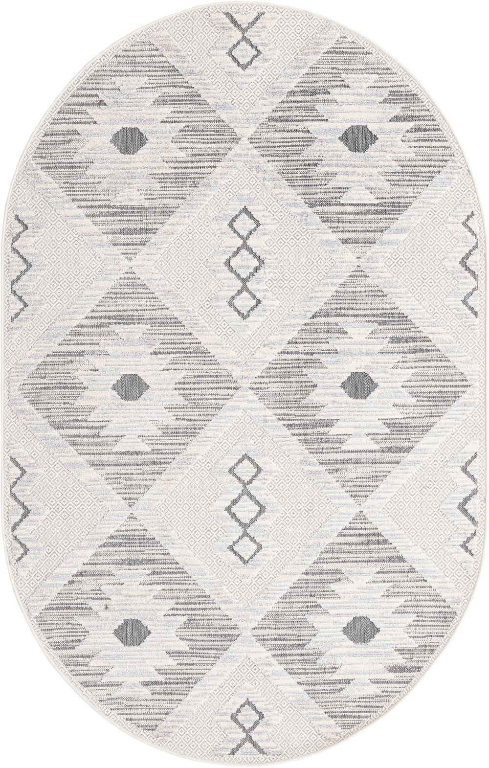 Unique Loom Arlo Kai Machine Made Tribal Rug Sandy Beige, Gray/Beige 5' 3" x 8' 0"