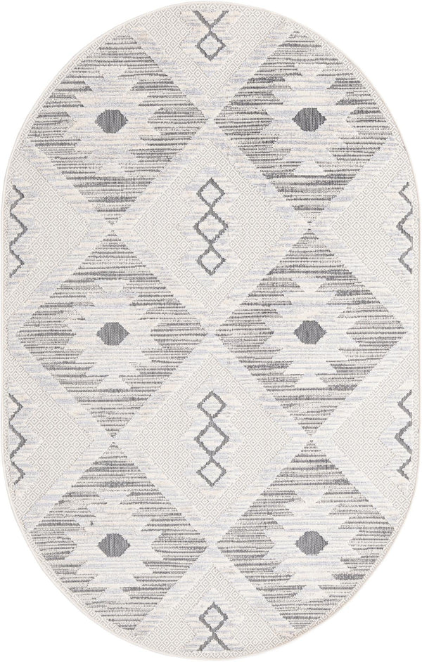 Unique Loom Arlo Kai Machine Made Tribal Rug Sandy Beige, Gray/Beige 5' 3" x 8' 0"