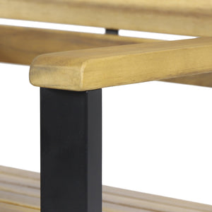 English Elm Christopher Knight Home® - BRAMPTON Industrial Acacia Wood Barstools Set of 2 — Teak Slatted Seats, Black Iron Legs, Outdoor Ready 68320.00WTC