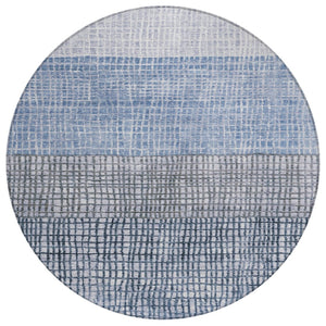 HomeRoots 8' Blue and Ivory Geometric Washable Area Rug – Stylish Indoor & Outdoor Comfort for High-Traffic Spaces 622008