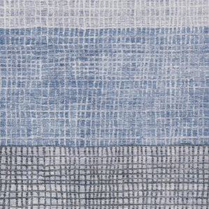 HomeRoots 9' X 12' Blue Geometric Washable Area Rug - Stylish, Durable Indoor/Outdoor Design for High-Traffic Spaces 622010