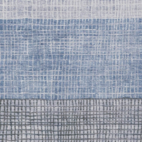 HomeRoots 9' X 12' Blue Geometric Washable Area Rug - Stylish, Durable Indoor/Outdoor Design for High-Traffic Spaces 622010