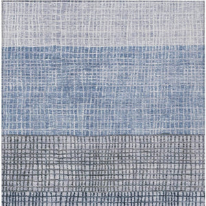 HomeRoots 10' Blue and Ivory Geometric Washable Indoor Outdoor Area Rug - Durable, Stylish, Easy-Care Design 622011