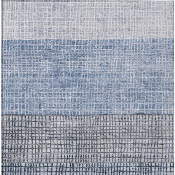 HomeRoots 10' Blue and Ivory Geometric Washable Indoor Outdoor Area Rug - Durable, Stylish, Easy-Care Design 622011