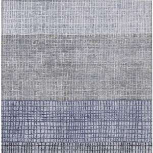 HomeRoots 8' X 10' Denim Blue & Ivory Geometric Washable Rug – Durable, Stylish, Indoor/Outdoor Versatility! 622015