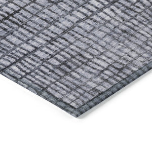 HomeRoots 8' X 10' Denim Blue & Ivory Geometric Washable Rug – Durable, Stylish, Indoor/Outdoor Versatility! 622015