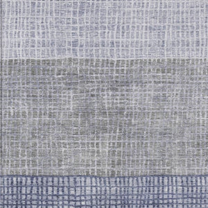 HomeRoots 8' X 10' Denim Blue & Ivory Geometric Washable Rug – Durable, Stylish, Indoor/Outdoor Versatility! 622015