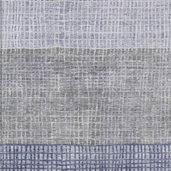 HomeRoots 8' X 10' Denim Blue & Ivory Geometric Washable Rug – Durable, Stylish, Indoor/Outdoor Versatility! 622015