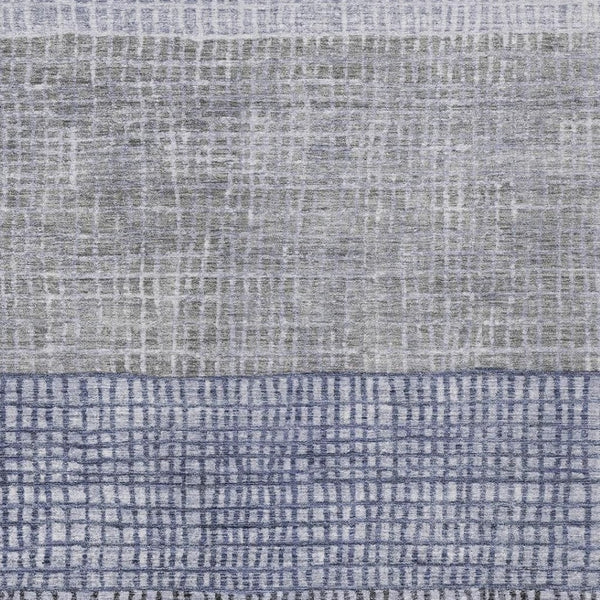 HomeRoots 10' Denim Blue & Ivory Geometric Area Rug - Washable, Durable, Indoor/Outdoor, Ideal for High-Traffic Areas 622017