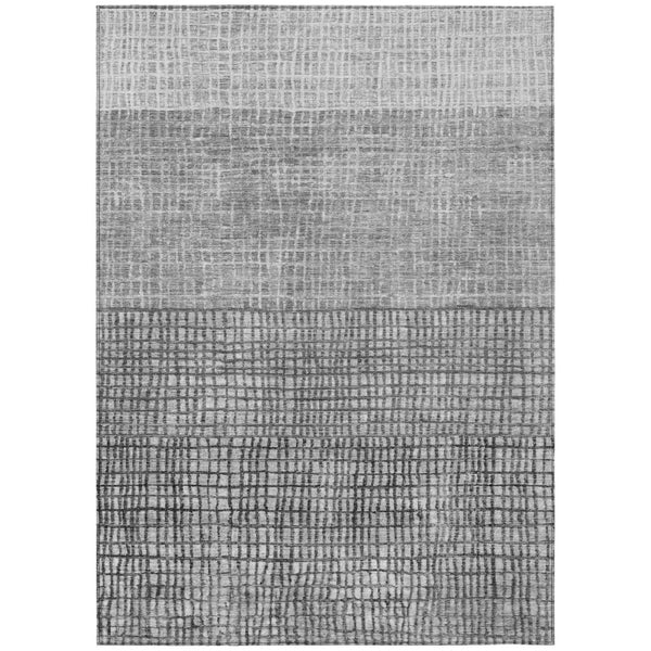 HomeRoots 5' X 8' Gray and Silver Geometric Area Rug – Stylish, Washable, Indoor/Outdoor, Durable & Easy Care! 622019
