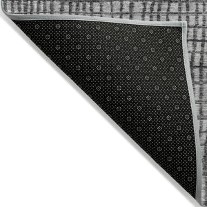 HomeRoots 5' X 8' Gray and Silver Geometric Area Rug – Stylish, Washable, Indoor/Outdoor, Durable & Easy Care! 622019