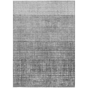 HomeRoots 5' X 8' Gray and Silver Geometric Area Rug – Stylish, Washable, Indoor/Outdoor, Durable & Easy Care! 622019