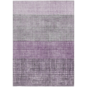 HomeRoots 5' X 8' Stylish Plum and Gray Geometric Area Rug - Washable, Durable, Perfect for Indoor & Outdoor Use 622025