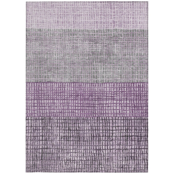 HomeRoots 5' X 8' Stylish Plum and Gray Geometric Area Rug - Washable, Durable, Perfect for Indoor & Outdoor Use 622025