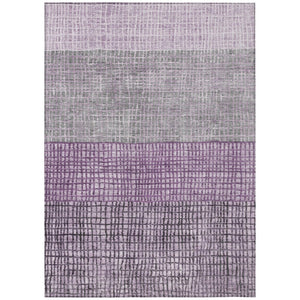 HomeRoots 5' X 8' Stylish Plum and Gray Geometric Area Rug - Washable, Durable, Perfect for Indoor & Outdoor Use 622025