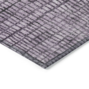 HomeRoots 5' X 8' Stylish Plum and Gray Geometric Area Rug - Washable, Durable, Perfect for Indoor & Outdoor Use 622025