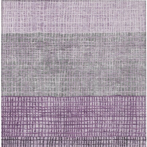 HomeRoots 8' X 10' Stylish Plum & Gray Geometric Area Rug - Washable, Durable Indoor/Outdoor Carpet for Any Space 622027