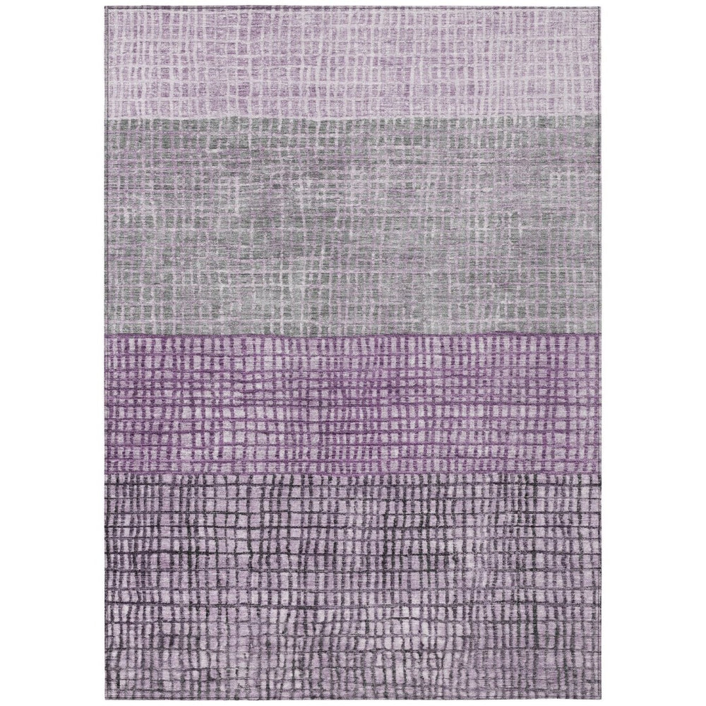 HomeRoots 9' X 12' Stylish Plum and Gray Geometric Washable Rug - Durable, Versatile for Indoor & Outdoor Use 622028