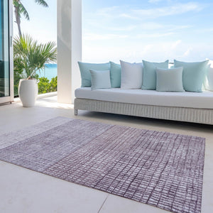 HomeRoots 5' X 8' Stylish Purple & Ivory Geometric Area Rug – Machine Washable for Indoor/Outdoor Use! 622031