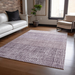HomeRoots 5' X 8' Stylish Purple & Ivory Geometric Area Rug – Machine Washable for Indoor/Outdoor Use! 622031