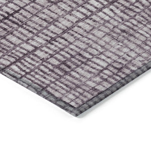HomeRoots 8' Purple And Ivory Round Geometric Area Rug – Durable, Washable, Modern Design for Indoor & Outdoor Use 622032