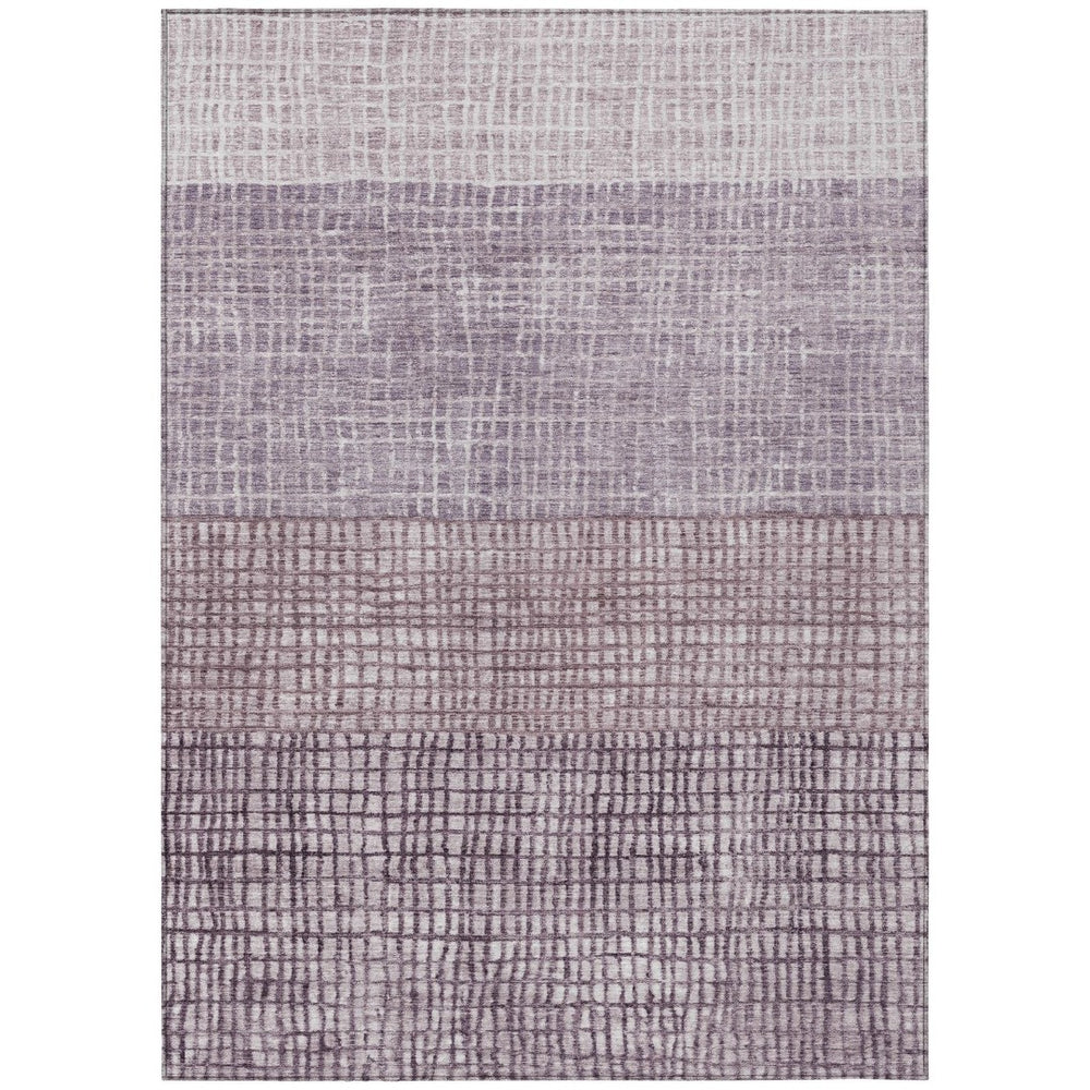 HomeRoots 8' X 10' Stylish Purple and Ivory Geometric Washable Rug for Indoor/Outdoor Spaces - Durable, Easy Care 622033