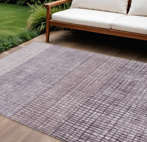 HomeRoots 10' X 14' Stylish Purple & Ivory Geometric Washable Rug - Durable, Non-Slip Design for Indoor/Outdoor Use 622035