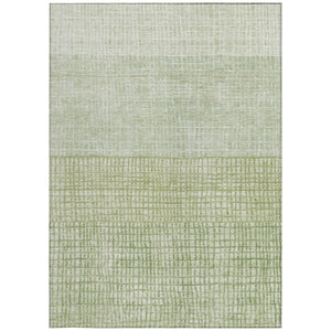 HomeRoots 5' Sage and Ivory Geometric Indoor Outdoor Area Rug - Stylish, Washable, Durable for High Traffic Spaces 622037