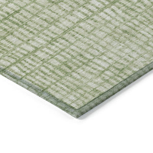 HomeRoots 5' Sage and Ivory Geometric Indoor Outdoor Area Rug - Stylish, Washable, Durable for High Traffic Spaces 622037