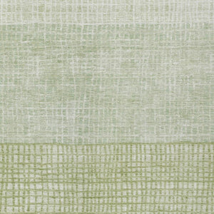 HomeRoots 5' Sage and Ivory Geometric Indoor Outdoor Area Rug - Stylish, Washable, Durable for High Traffic Spaces 622037