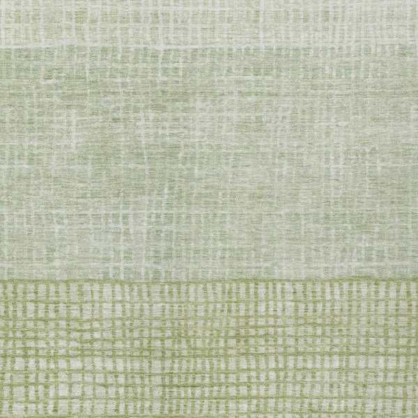 HomeRoots 5' Sage and Ivory Geometric Indoor Outdoor Area Rug - Stylish, Washable, Durable for High Traffic Spaces 622037