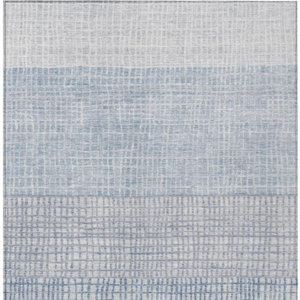 HomeRoots 5' Sky Blue and Ivory Geometric Area Rug - Washable, Durable for Indoor and Outdoor Spaces, Stylish! 622043
