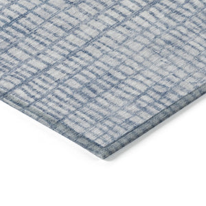 HomeRoots 5' Sky Blue and Ivory Geometric Area Rug - Washable, Durable for Indoor and Outdoor Spaces, Stylish! 622043