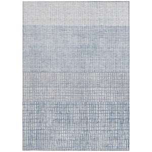 HomeRoots 10' Sky Blue and Ivory Geometric Indoor/Outdoor Area Rug - Durable, Washable, Perfect for High Traffic Spaces 622047
