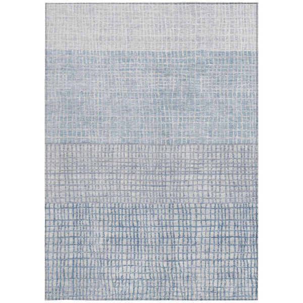 HomeRoots 10' Sky Blue and Ivory Geometric Indoor/Outdoor Area Rug - Durable, Washable, Perfect for High Traffic Spaces 622047