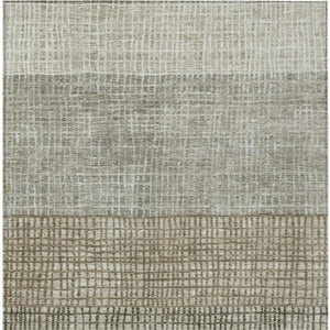 HomeRoots 10' Taupe & Ivory Geometric Washable Area Rug – Durable Indoor/Outdoor Style for High-Traffic Spaces 622059