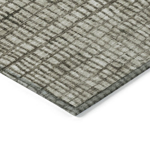 HomeRoots 10' Taupe & Ivory Geometric Washable Area Rug – Durable Indoor/Outdoor Style for High-Traffic Spaces 622059