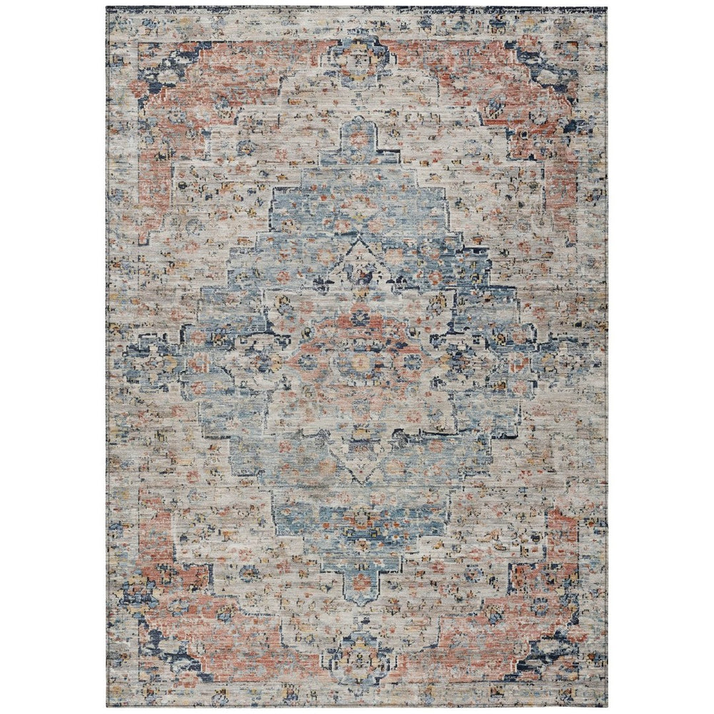 HomeRoots 8' X 10' Beige Medallion Area Rug - Stylish, Washable Design for Indoor & Outdoor Durability and Elegance 622069