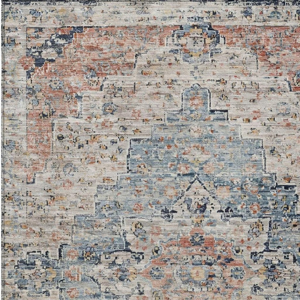 HomeRoots 9' X 12' Beige Medallion Area Rug - Durable, Washable Indoor/Outdoor Design Perfect for Any Space! 622070