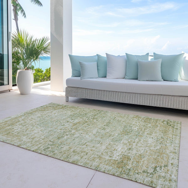HomeRoots 5' X 8' Sage Medallion Area Rug – Washable, Durable & Stylish for Indoor/Outdoor Spaces, Easy Care! 622073