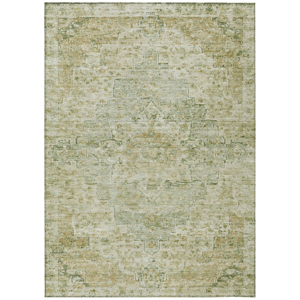 HomeRoots 5' X 8' Sage Medallion Area Rug – Washable, Durable & Stylish for Indoor/Outdoor Spaces, Easy Care! 622073