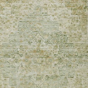 HomeRoots 8' X 10' Elegant Sage and Wheat Medallion Area Rug - Washable, Durable for Indoor & Outdoor Use 622075